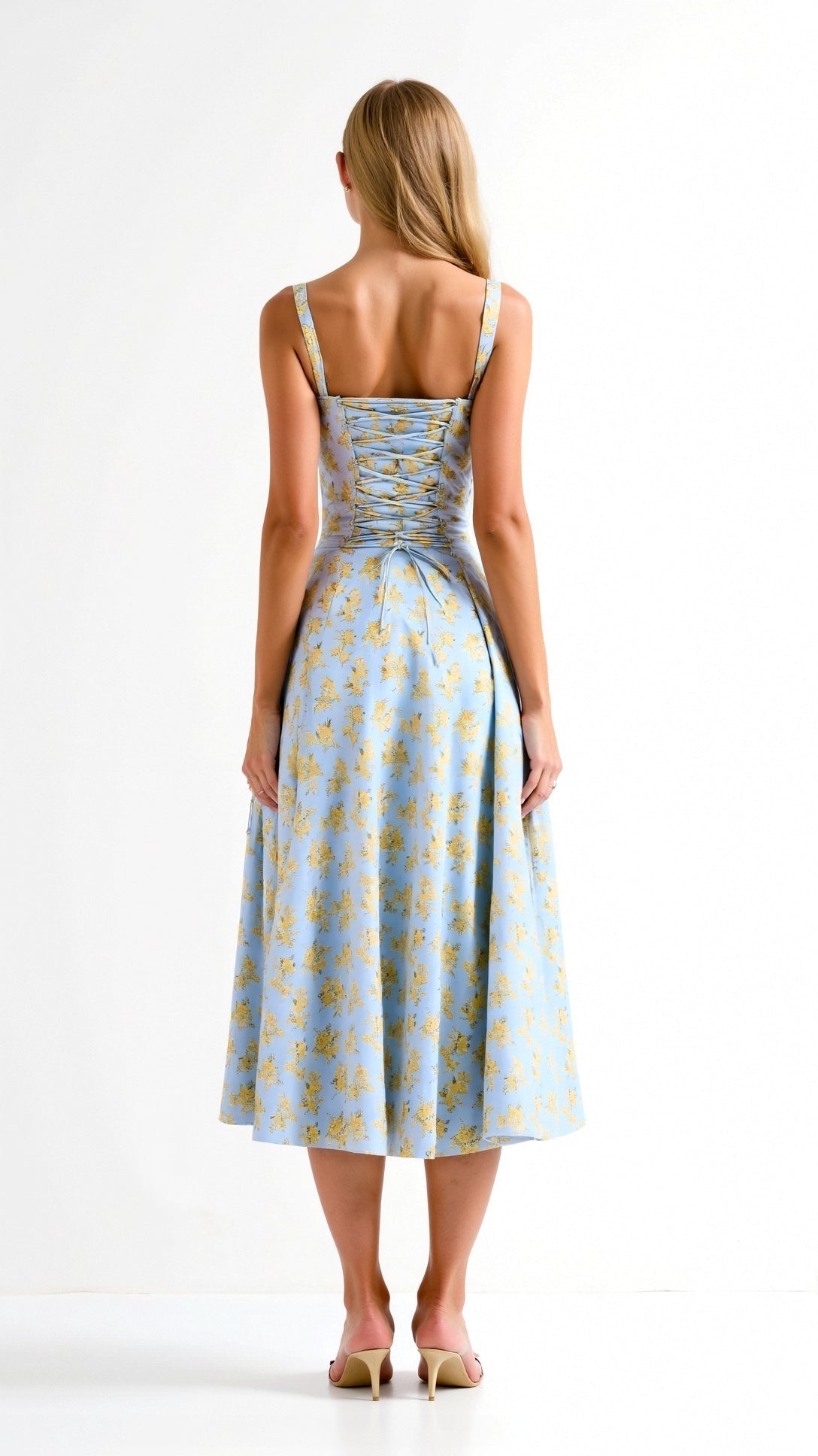 Juli Damen Midi Kleid | Romantischer Blumenprint, Elegante A-Linie 7