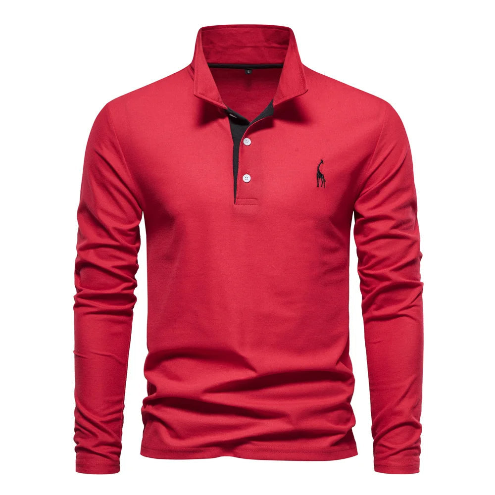 Julians Herren Langarm Poloshirt | Atmungsaktives Material, Taillierte Passform 0