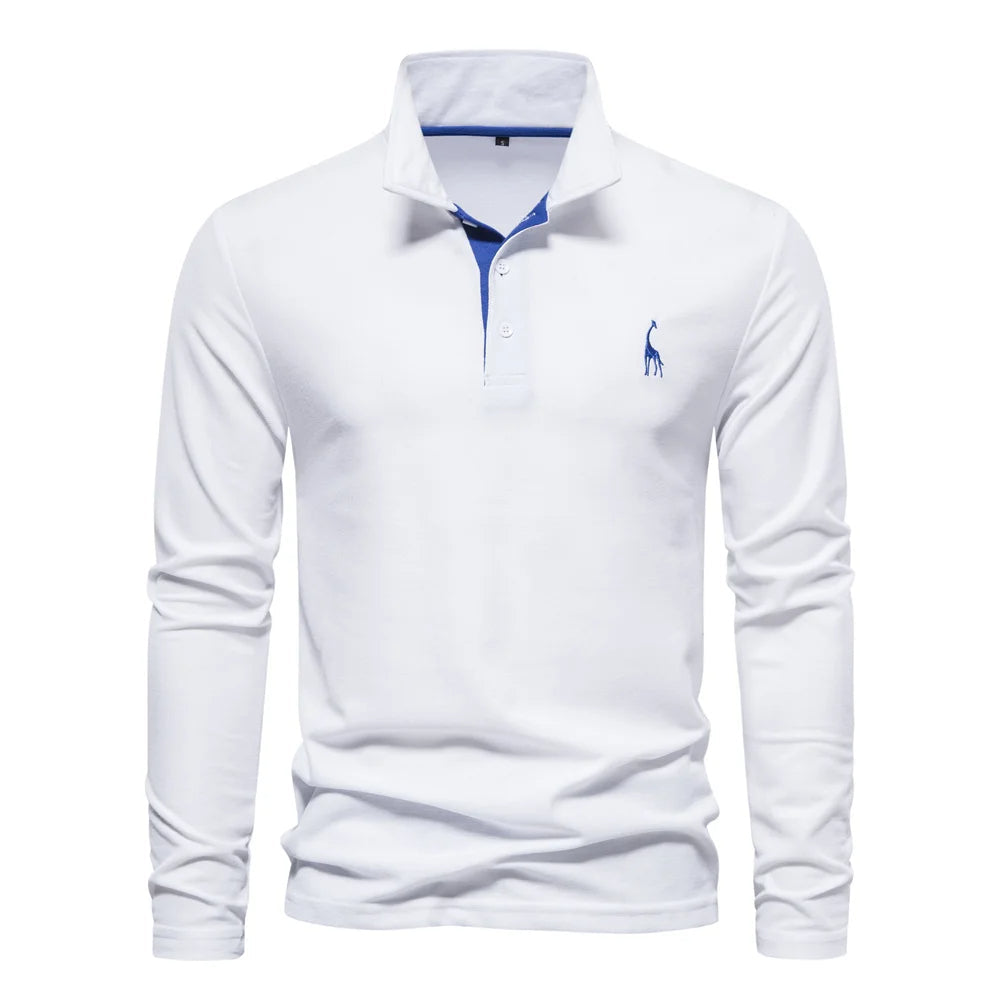 Julians Herren Langarm Poloshirt | Atmungsaktives Material, Taillierte Passform 1