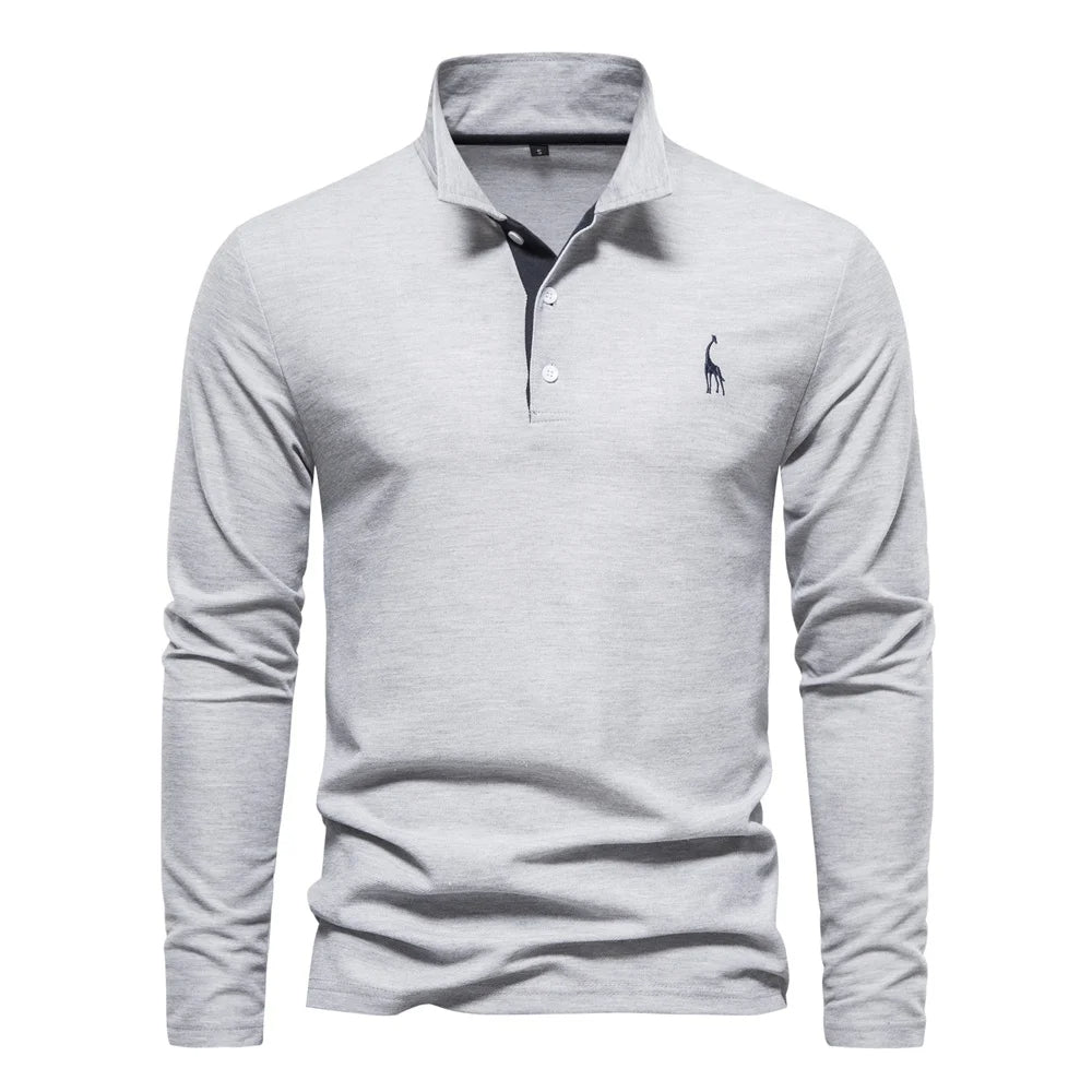 Julians Herren Langarm Poloshirt | Atmungsaktives Material, Taillierte Passform 2