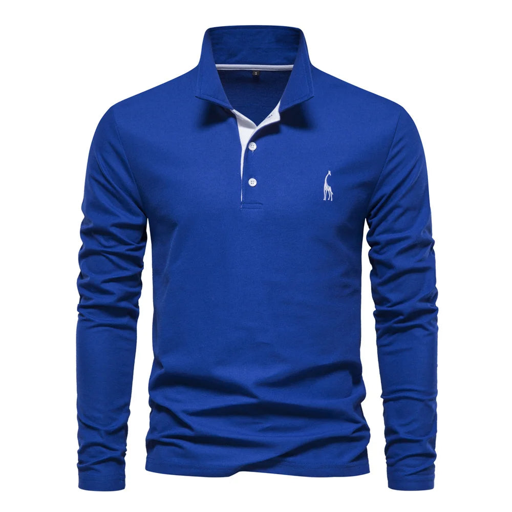 Julians Herren Langarm Poloshirt | Atmungsaktives Material, Taillierte Passform 3