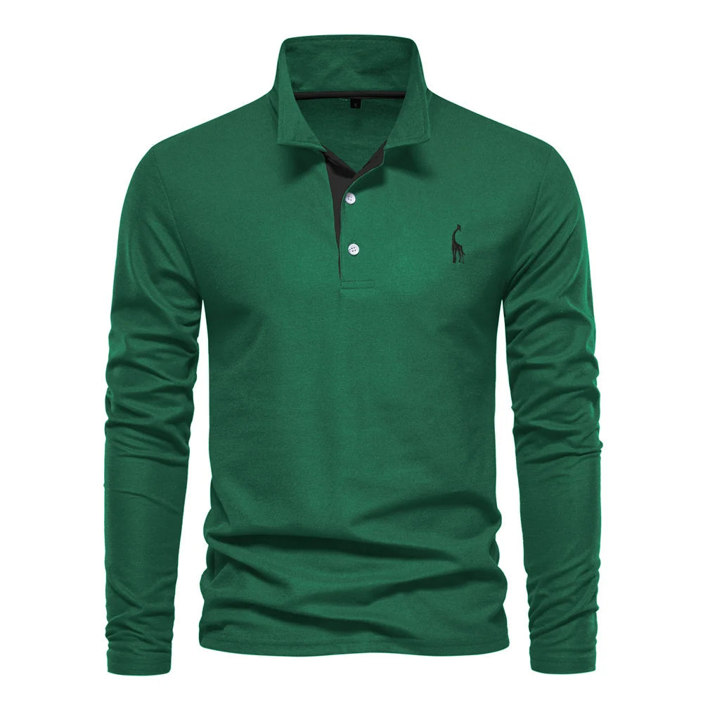 Julians Herren Langarm Poloshirt | Atmungsaktives Material, Taillierte Passform 4