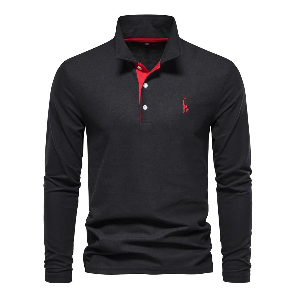 Julians Herren Langarm Poloshirt | Atmungsaktives Material, Taillierte Passform 6