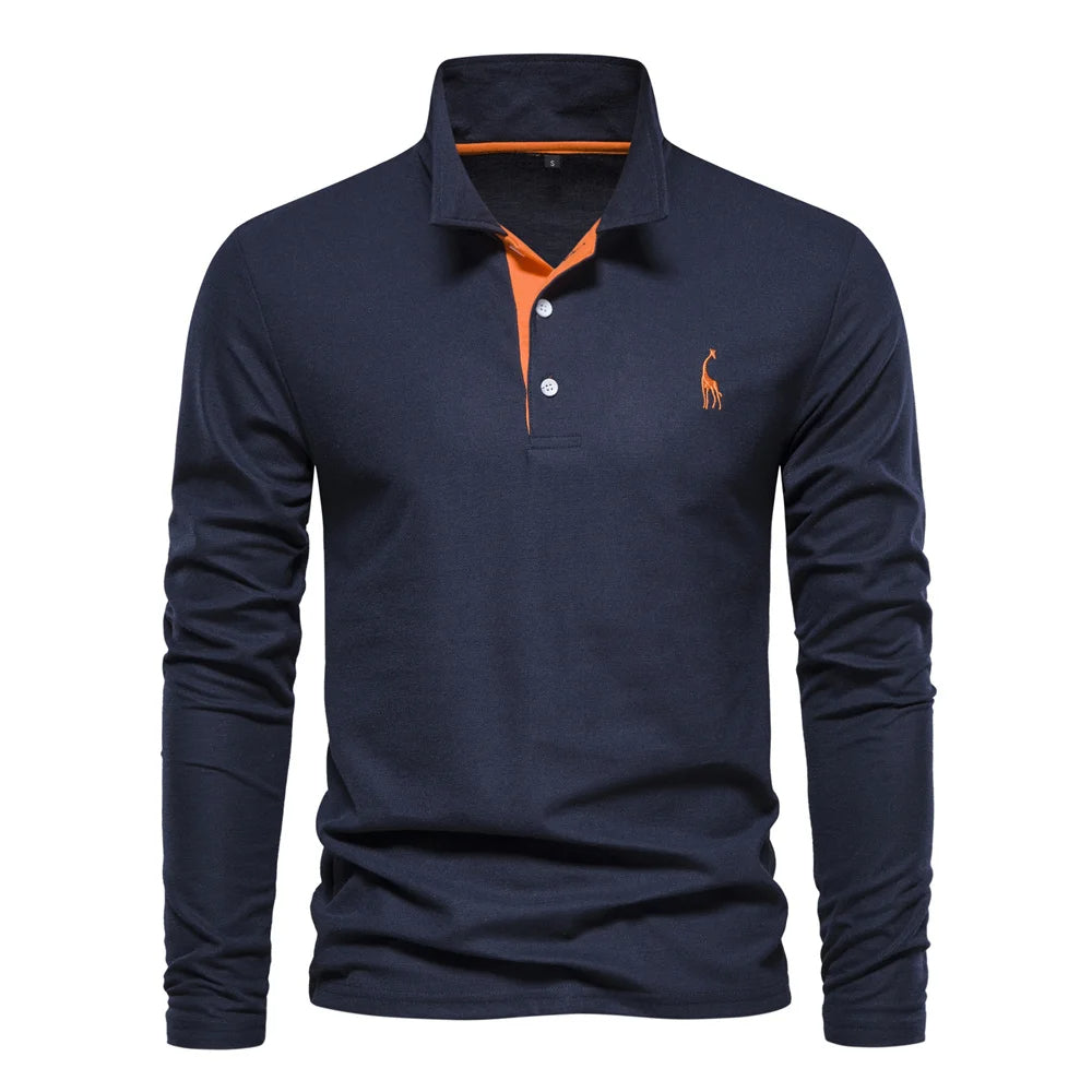 Julians Herren Langarm Poloshirt | Atmungsaktives Material, Taillierte Passform 7
