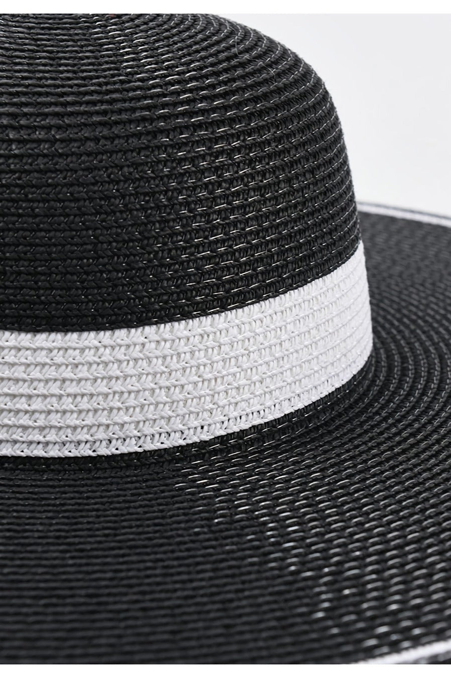 Käthi Schwarz Breitkrempiger Sonnenhut für Damen | Strohhut-Optik mit Kontrastband Sommer Strand Casual
