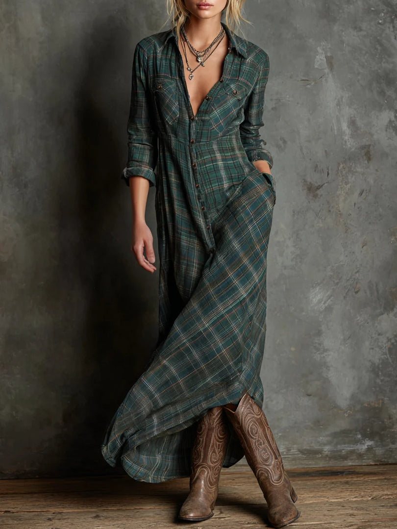 Kari Women’s Hemdkleid | Baumwollmischung, Kariert, Maxilänge 0