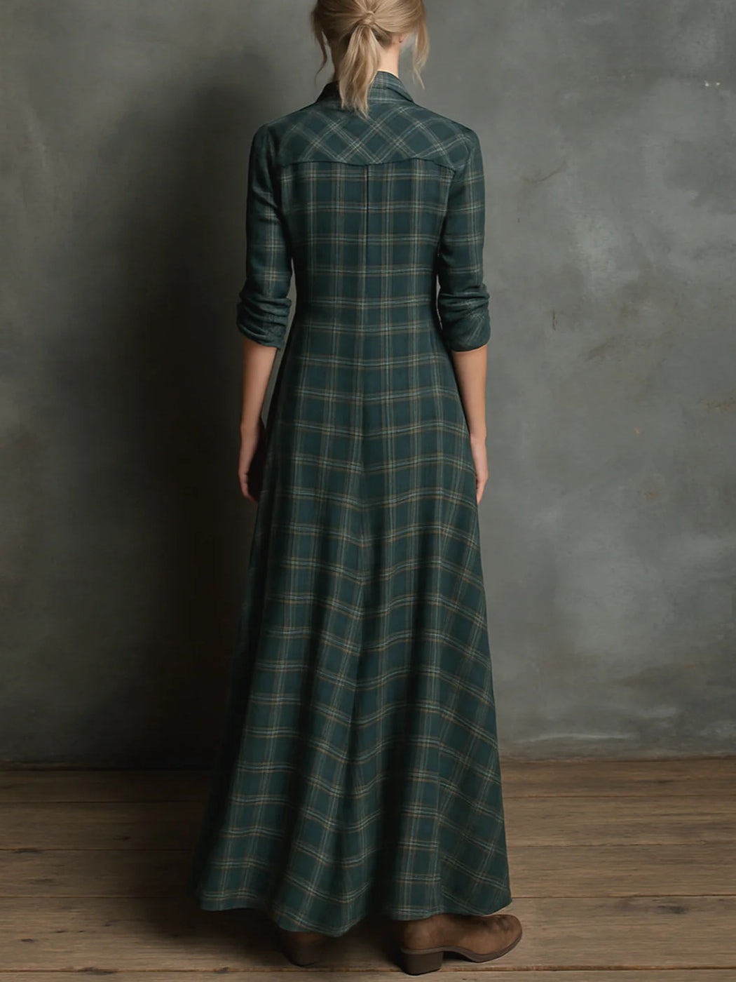 Kari Women’s Hemdkleid | Baumwollmischung, Kariert, Maxilänge 3