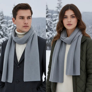 Vreni Khaki Gestrickter Kaschmir-Schal Unisex Winter | Eleganter Rippenstrick Casual Stil