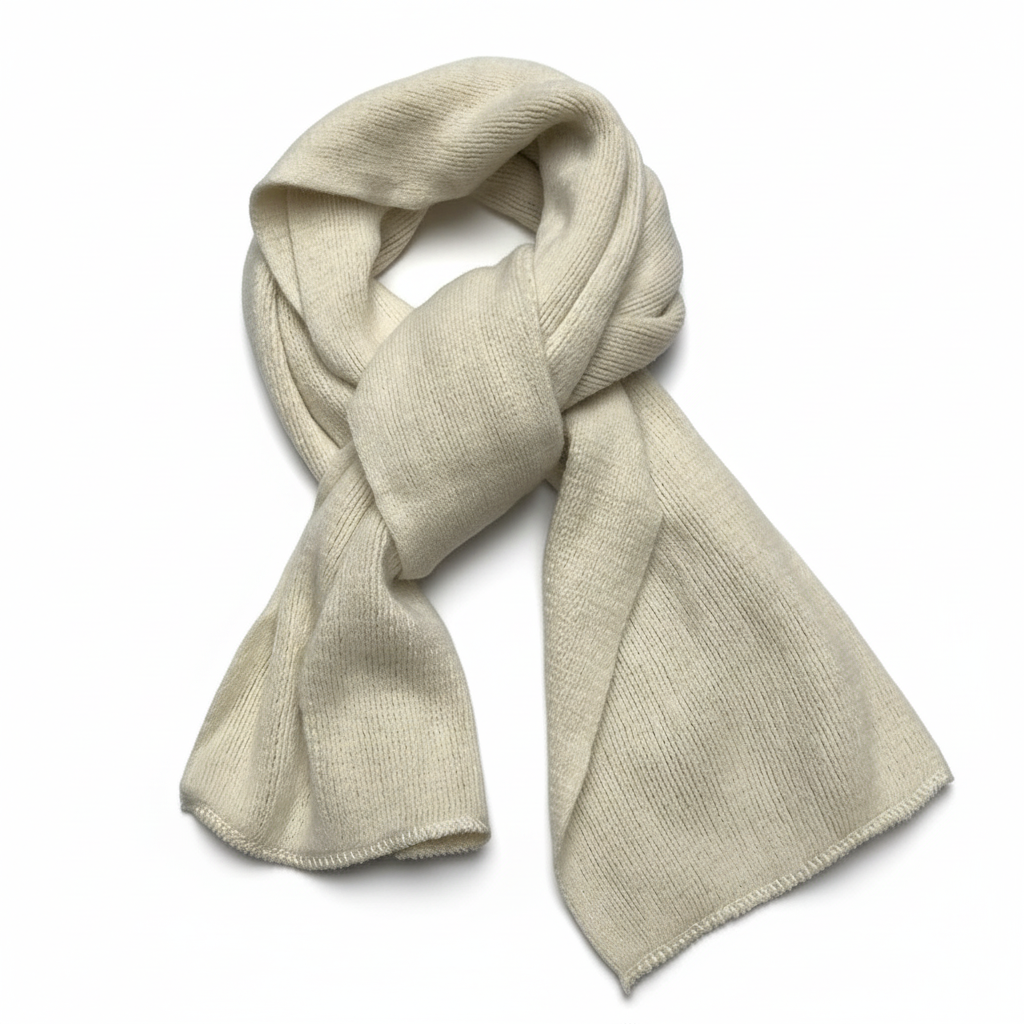 Vreni Khaki Gestrickter Kaschmir-Schal Unisex Winter | Eleganter Rippenstrick Casual Stil