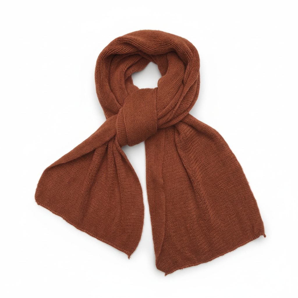 Vreni Khaki Gestrickter Kaschmir-Schal Unisex Winter | Eleganter Rippenstrick Casual Stil