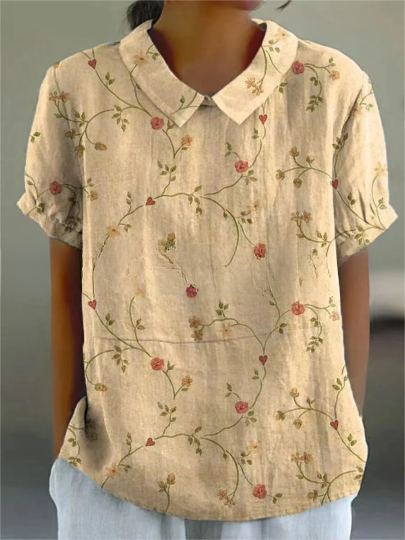 Kira Damen Bluse | Leichtes Baumwollmaterial mit Blumenmuster 1