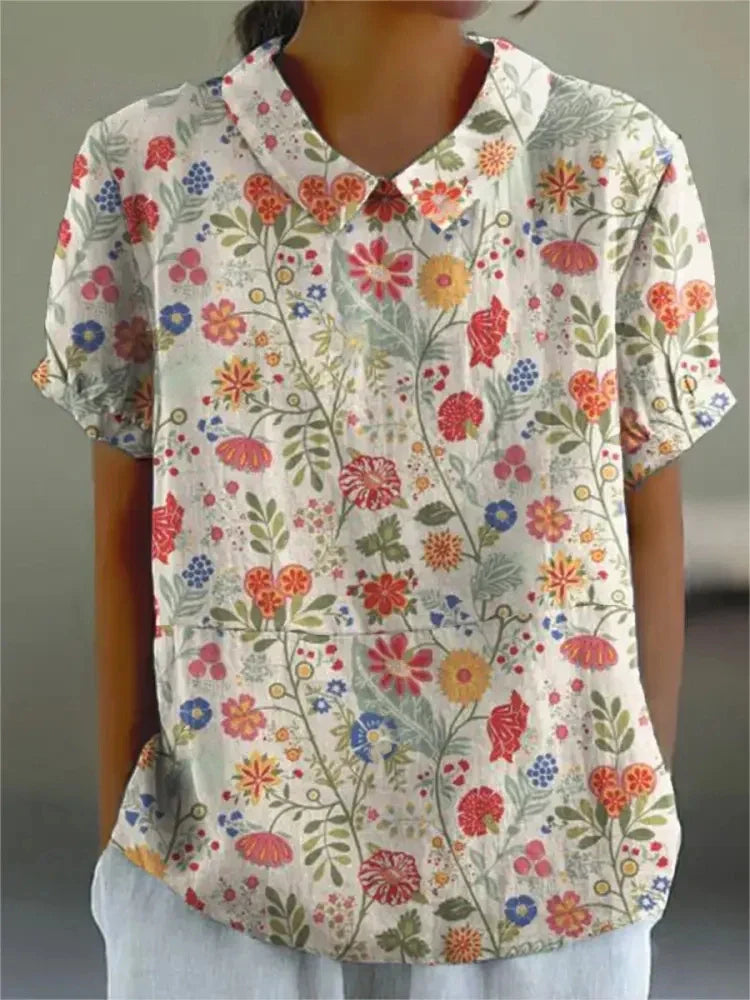 Kira Damen Bluse | Leichtes Baumwollmaterial mit Blumenmuster 10