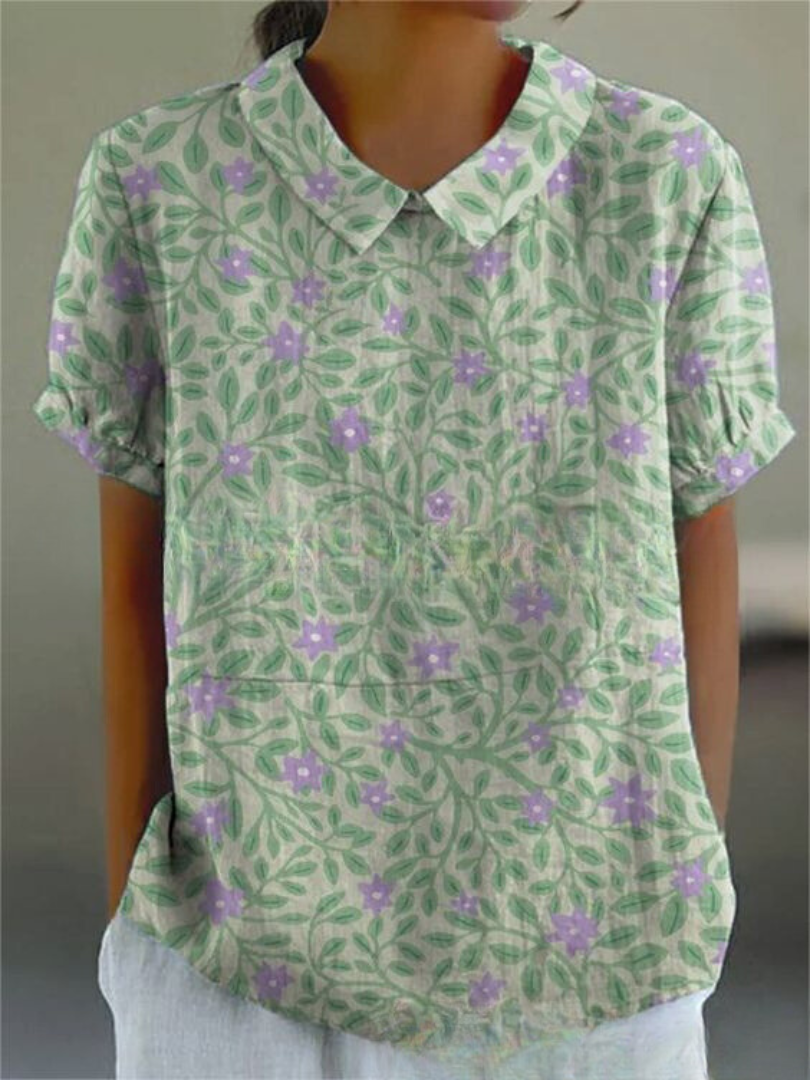 Kira Damen Bluse | Leichtes Baumwollmaterial mit Blumenmuster 2