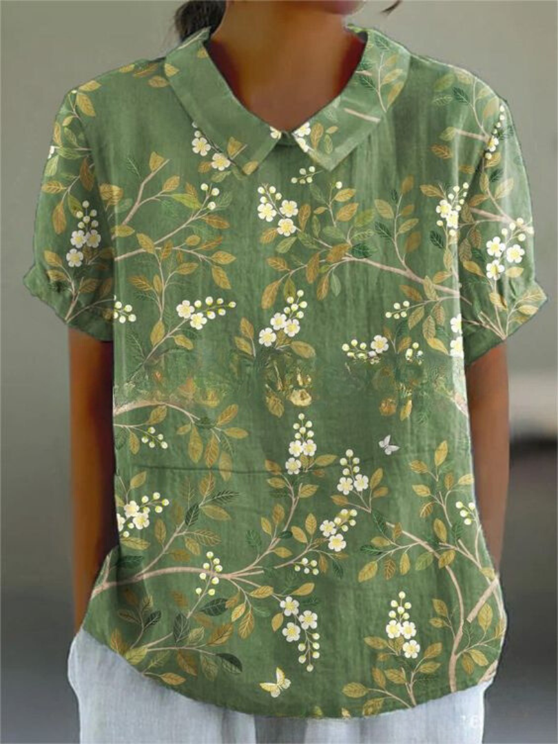 Kira Damen Bluse | Leichtes Baumwollmaterial mit Blumenmuster 3