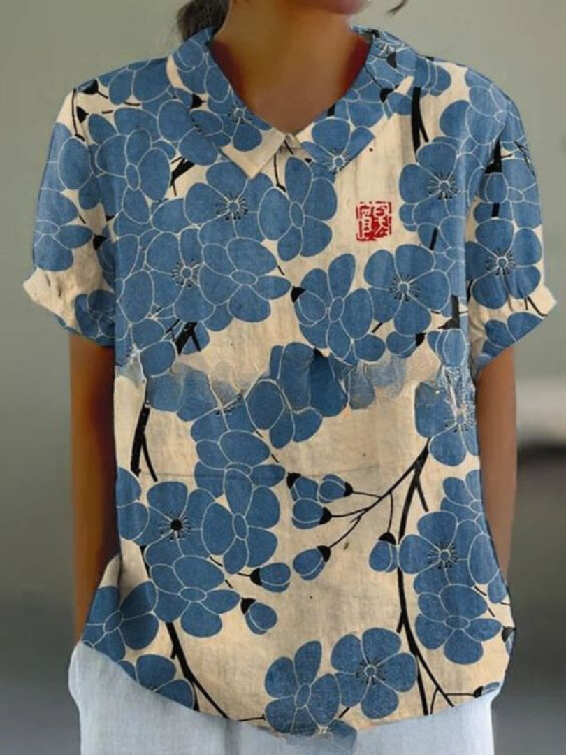 Kira Damen Bluse | Leichtes Baumwollmaterial mit Blumenmuster 4