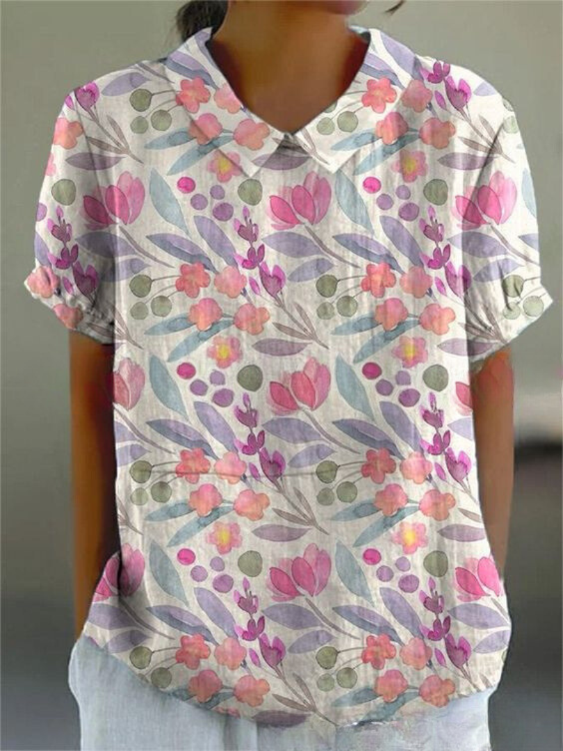 Kira Damen Bluse | Leichtes Baumwollmaterial mit Blumenmuster 5