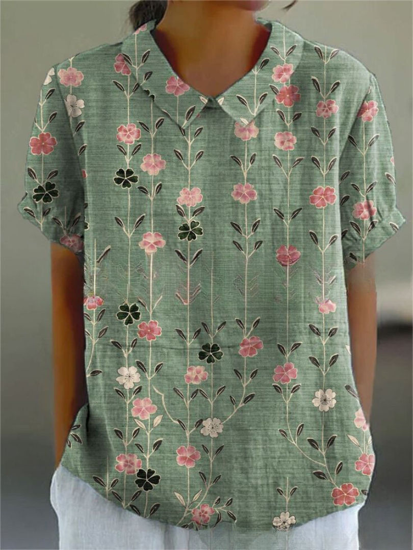 Kira Damen Bluse | Leichtes Baumwollmaterial mit Blumenmuster 7