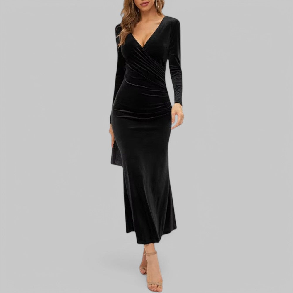 Klara Damen Abendkleid | V-Ausschnitt, Maxi-Länge 2