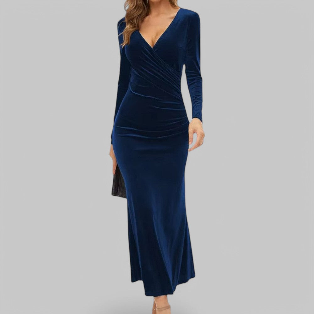 Klara Damen Abendkleid | V-Ausschnitt, Maxi-Länge 4