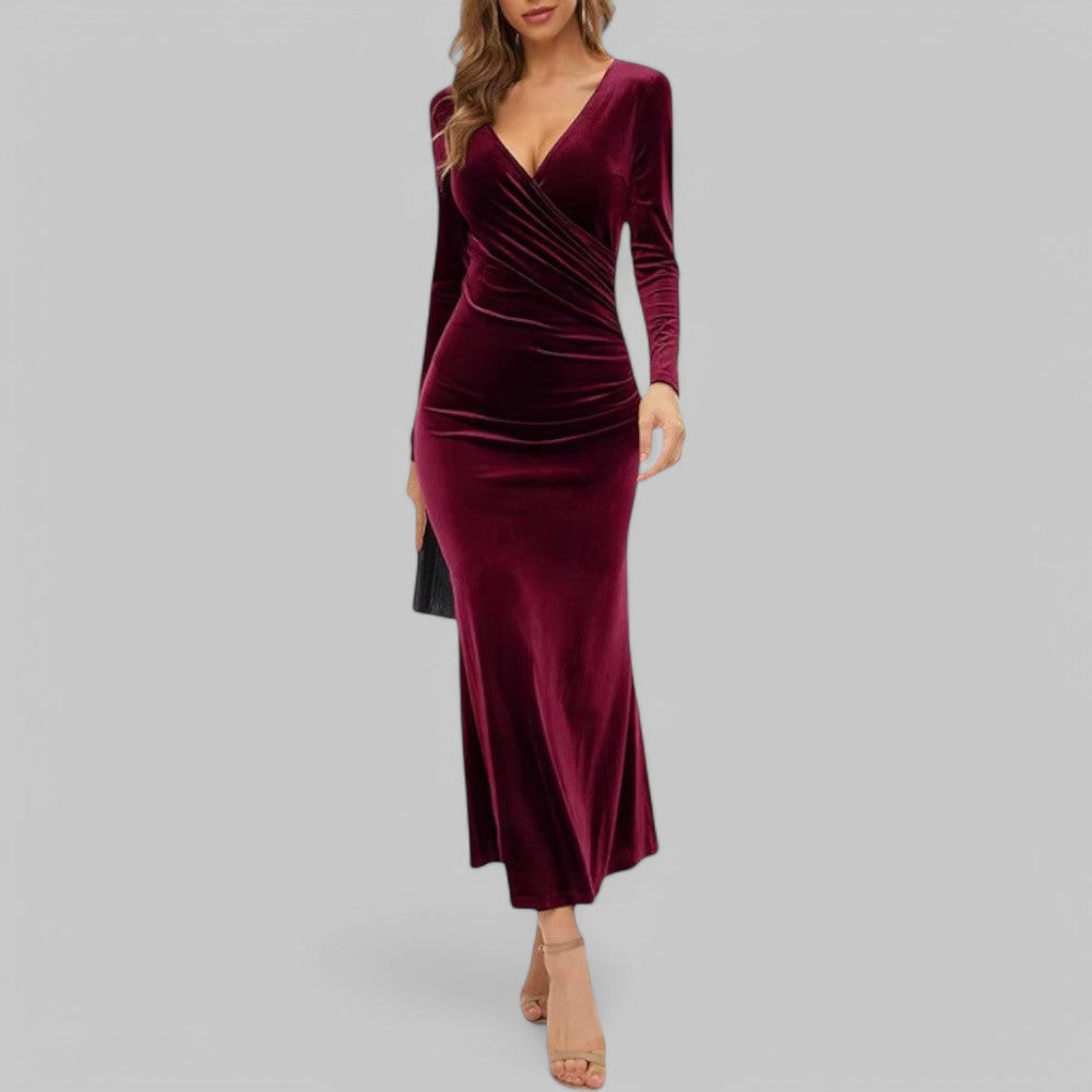 Klara Damen Abendkleid | V-Ausschnitt, Maxi-Länge 5
