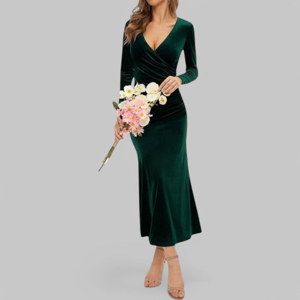 Klara Damen Abendkleid | V-Ausschnitt, Maxi-Länge 7