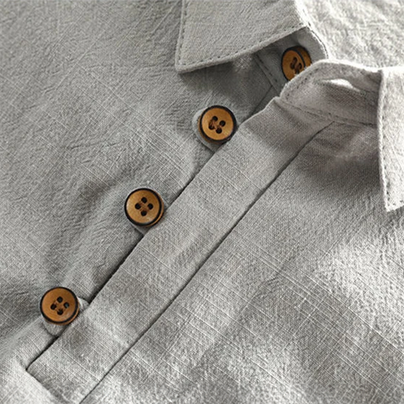 Werner Dunkelblau Baumwoll-Leinen Kurzarm-Poloshirt für Herren | Leicht Luftig | Sommer Freizeit - S-5XL
