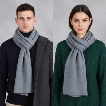 Wegelin Khaki Langer Gestrickter Schal Unisex | Rippenstrick Winter Casual - Einheitsgrösse