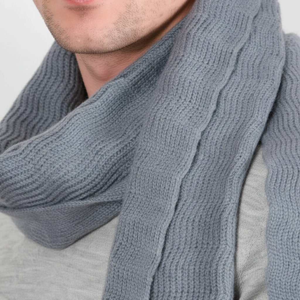 Wegelin Khaki Langer Gestrickter Schal Unisex | Rippenstrick Winter Casual - Einheitsgrösse