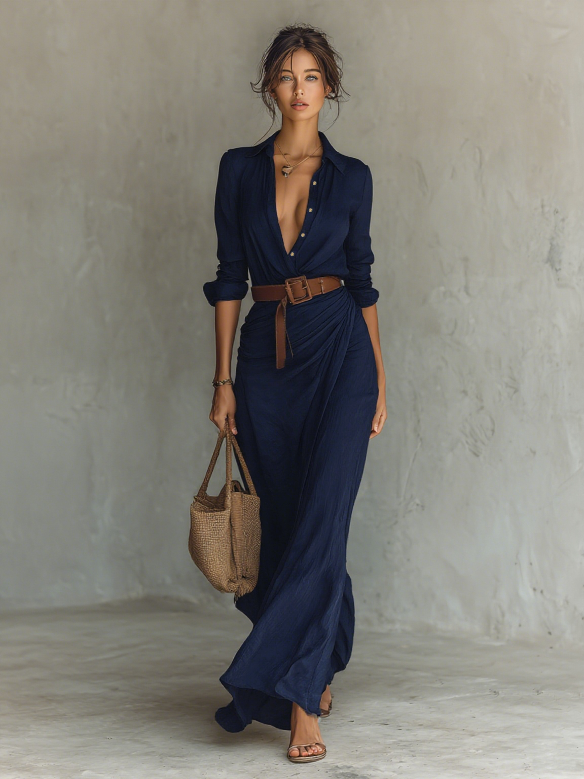 Lara Damen Hemdblusenkleid | Strukturierter Schnitt 4