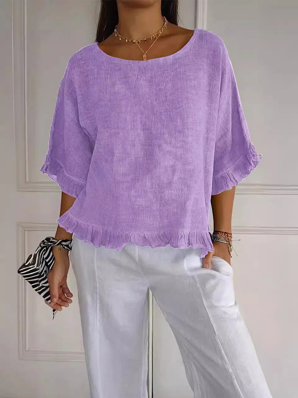 Alvina | Bluse Damen Leinenbluse