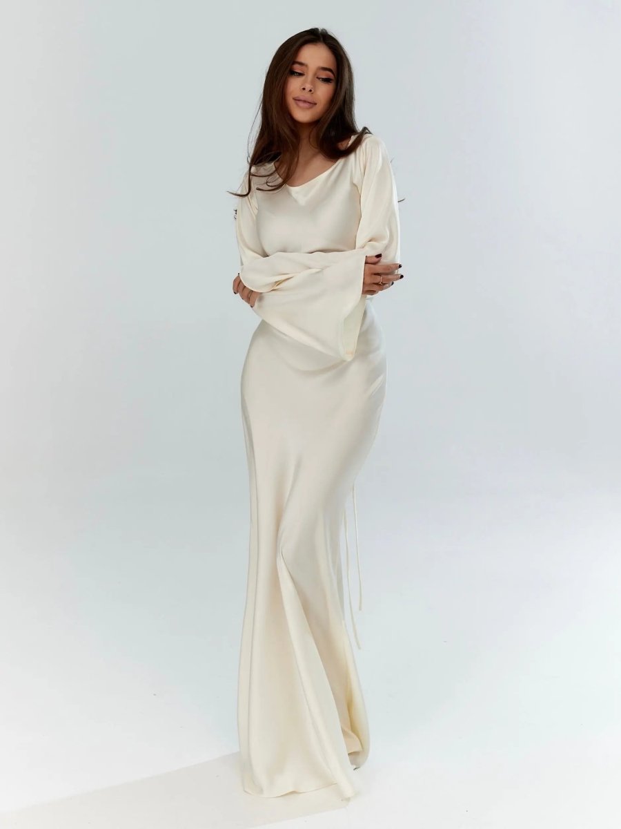 Lina Damen Maxikleid | Fließender Stoff, Elegant für Abendveranstaltungen 0