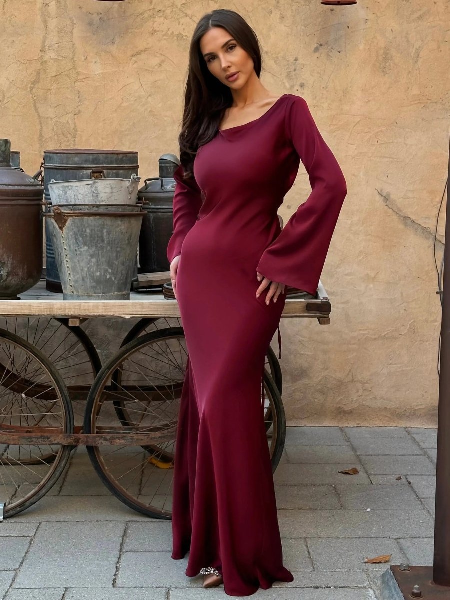 Lina Damen Maxikleid | Fließender Stoff, Elegant für Abendveranstaltungen 10