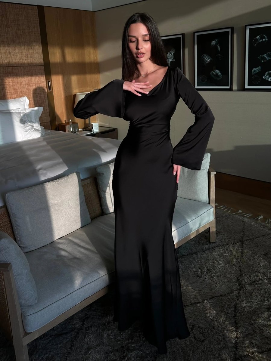 Lina Damen Maxikleid | Fließender Stoff, Elegant für Abendveranstaltungen 5