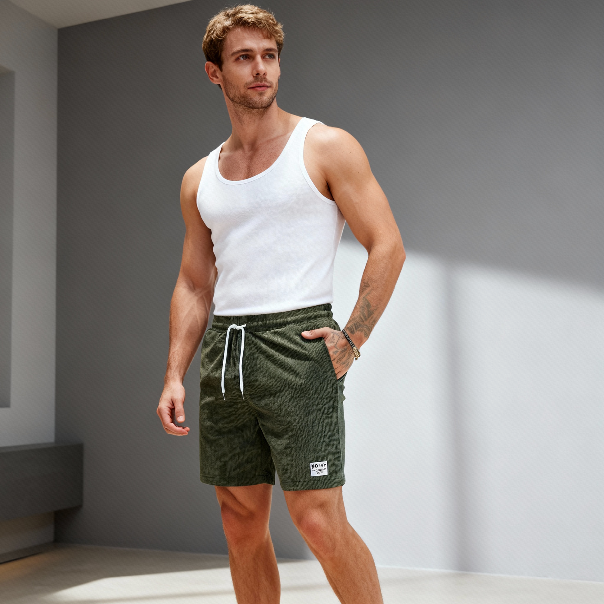 Lino Badeshorts Herren | Elastischer Bund, Leicht und Lässig 0