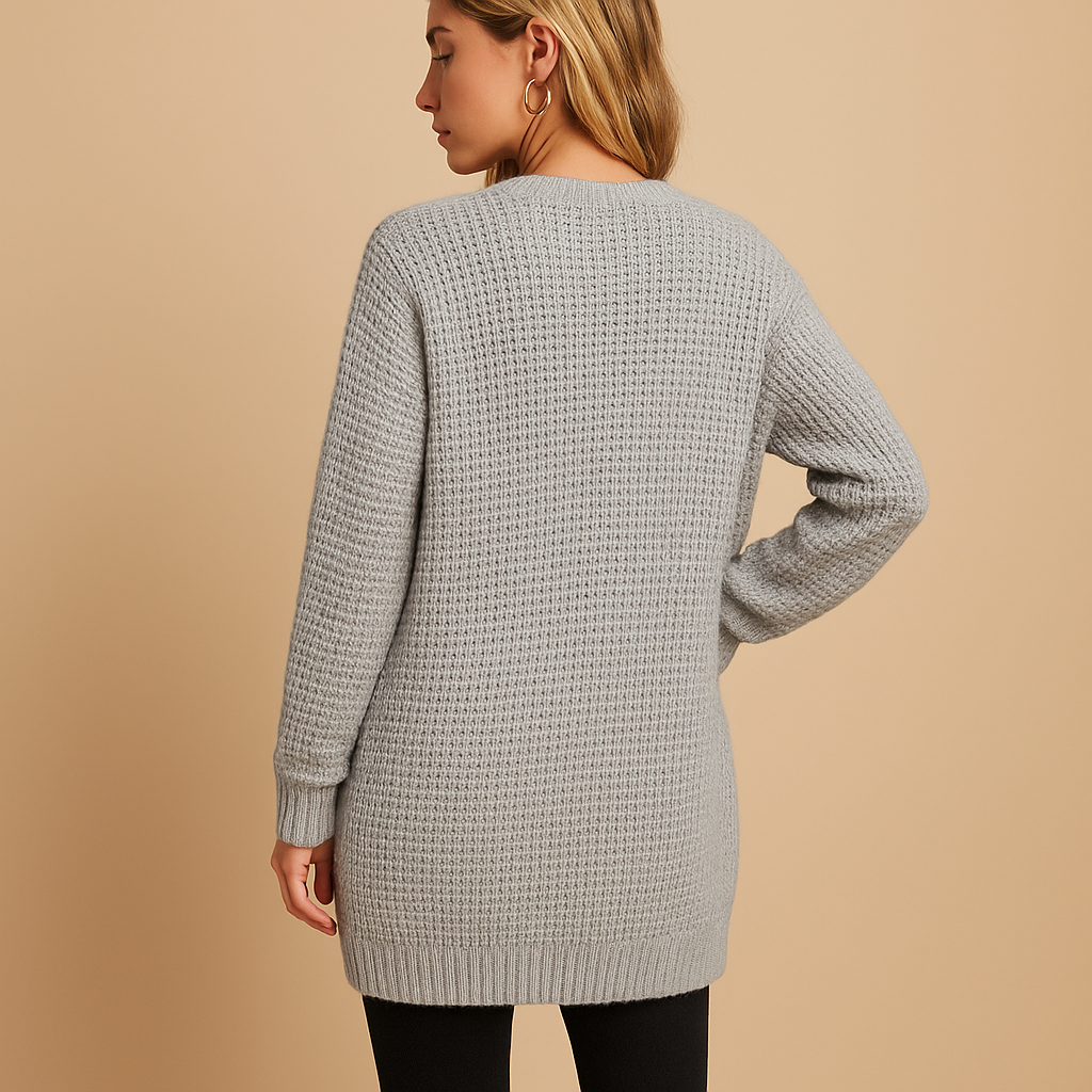 Vreni Armeegrün Oversized Strickjacke mit Taschen für Damen | Casual Alltag und Büro - S/M/L/XL