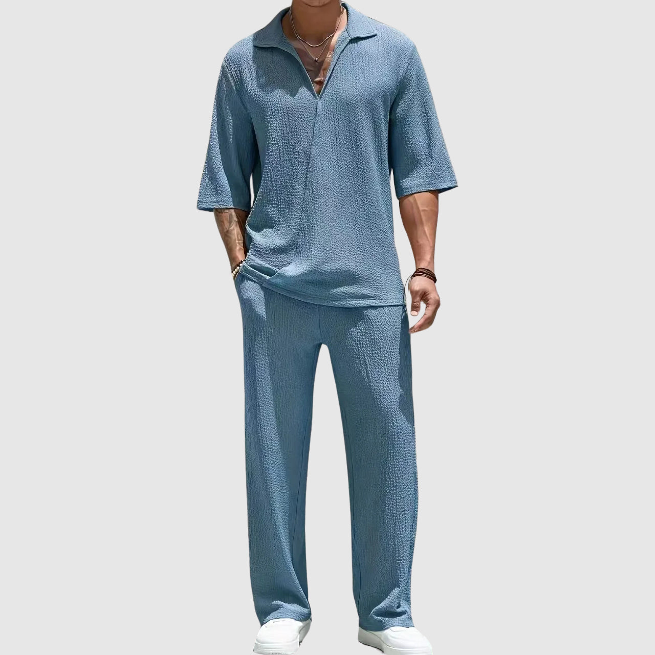 Lorenzo Herren Sport Set | Hochwertiges Material, Modernes Design mit Halben Ärmeln 3