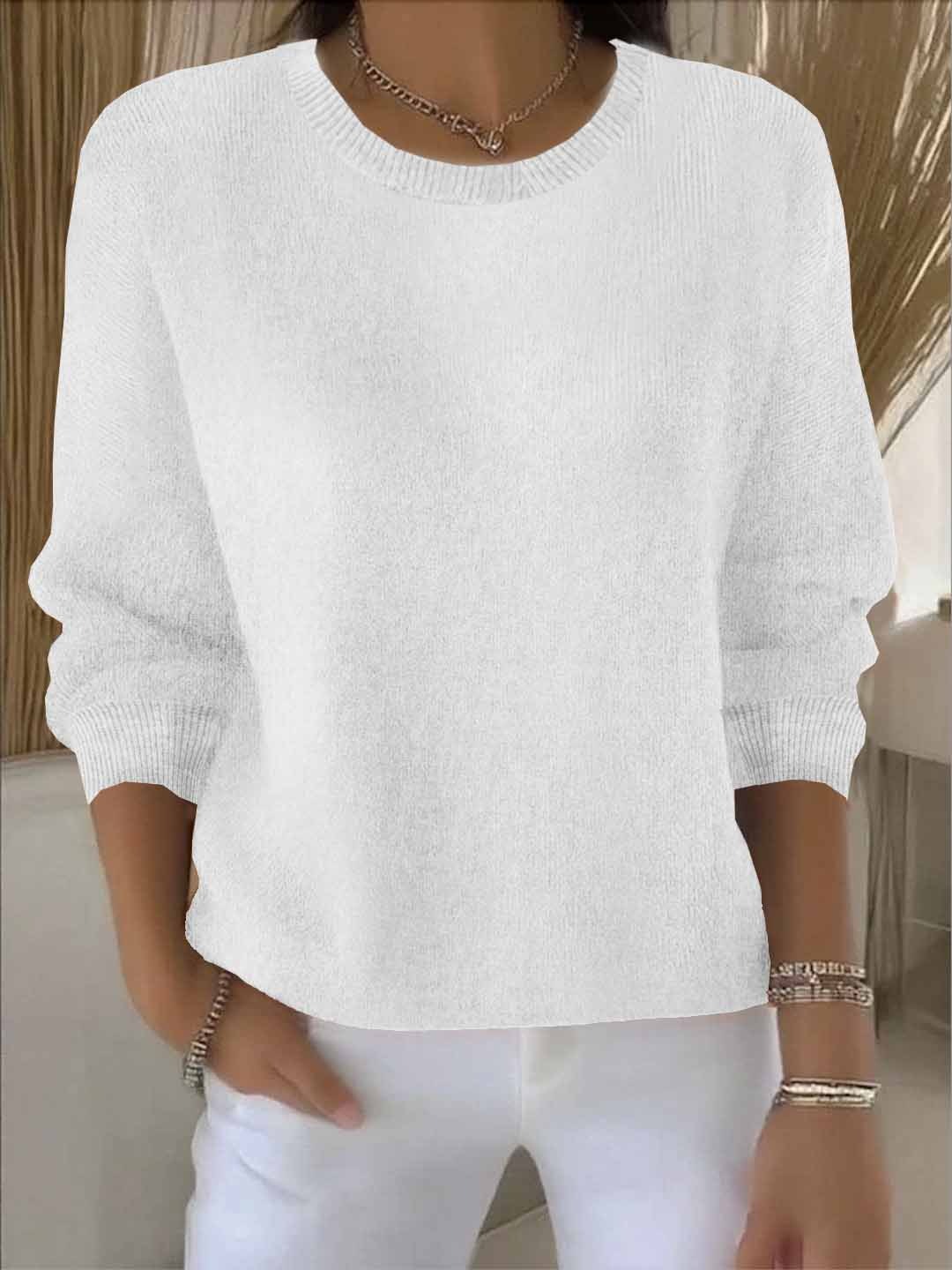 Monika Gelb Feinstrick Pullover für Damen | Rundhals Casual Alltag - S/M/L/XL/2XL/3XL
