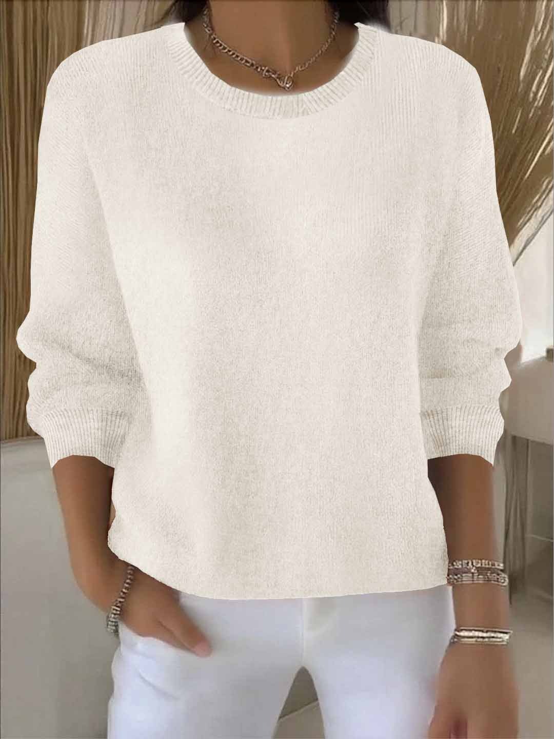 Monika Gelb Feinstrick Pullover für Damen | Rundhals Casual Alltag - S/M/L/XL/2XL/3XL