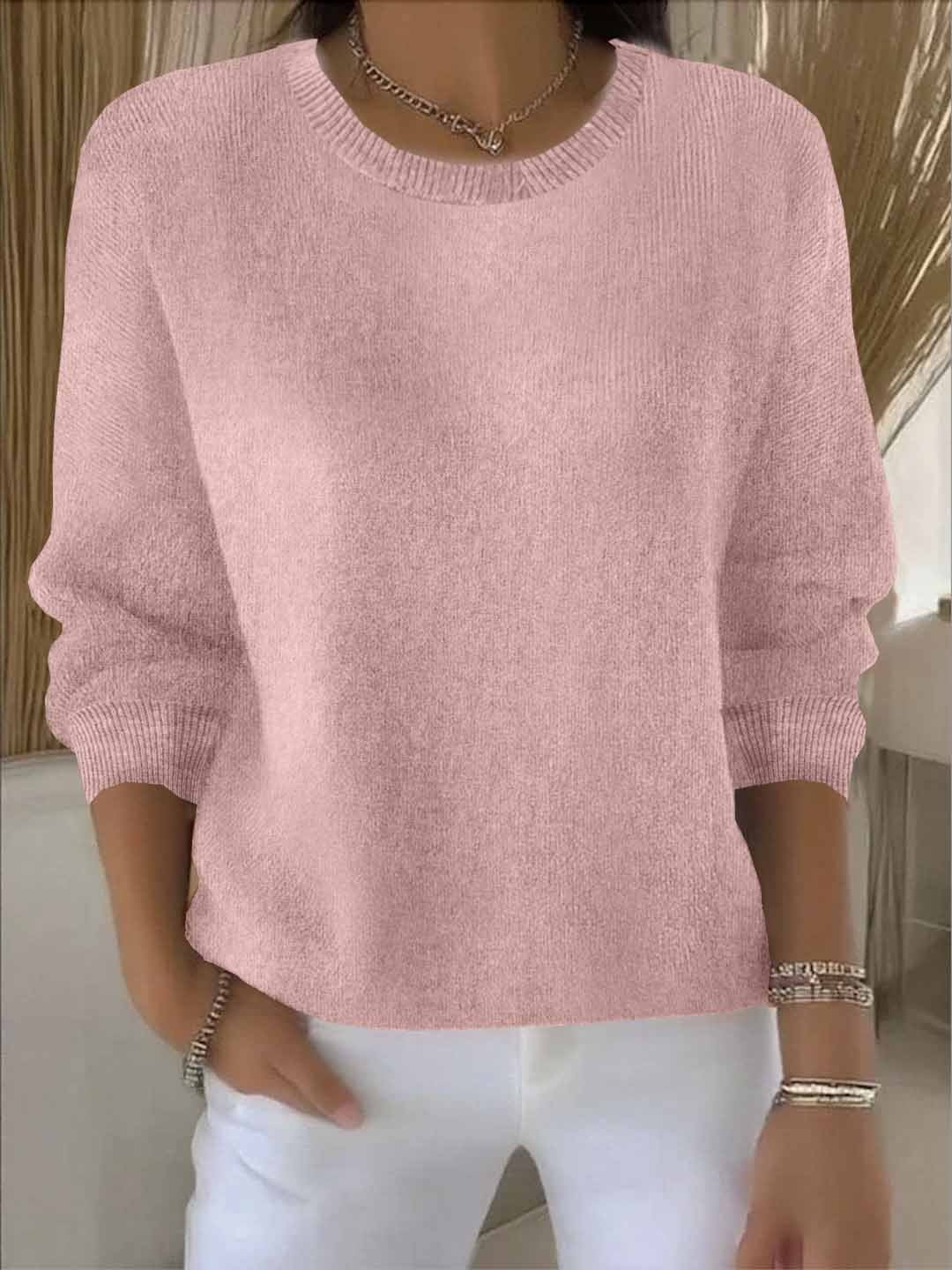 Monika Gelb Feinstrick Pullover für Damen | Rundhals Casual Alltag - S/M/L/XL/2XL/3XL