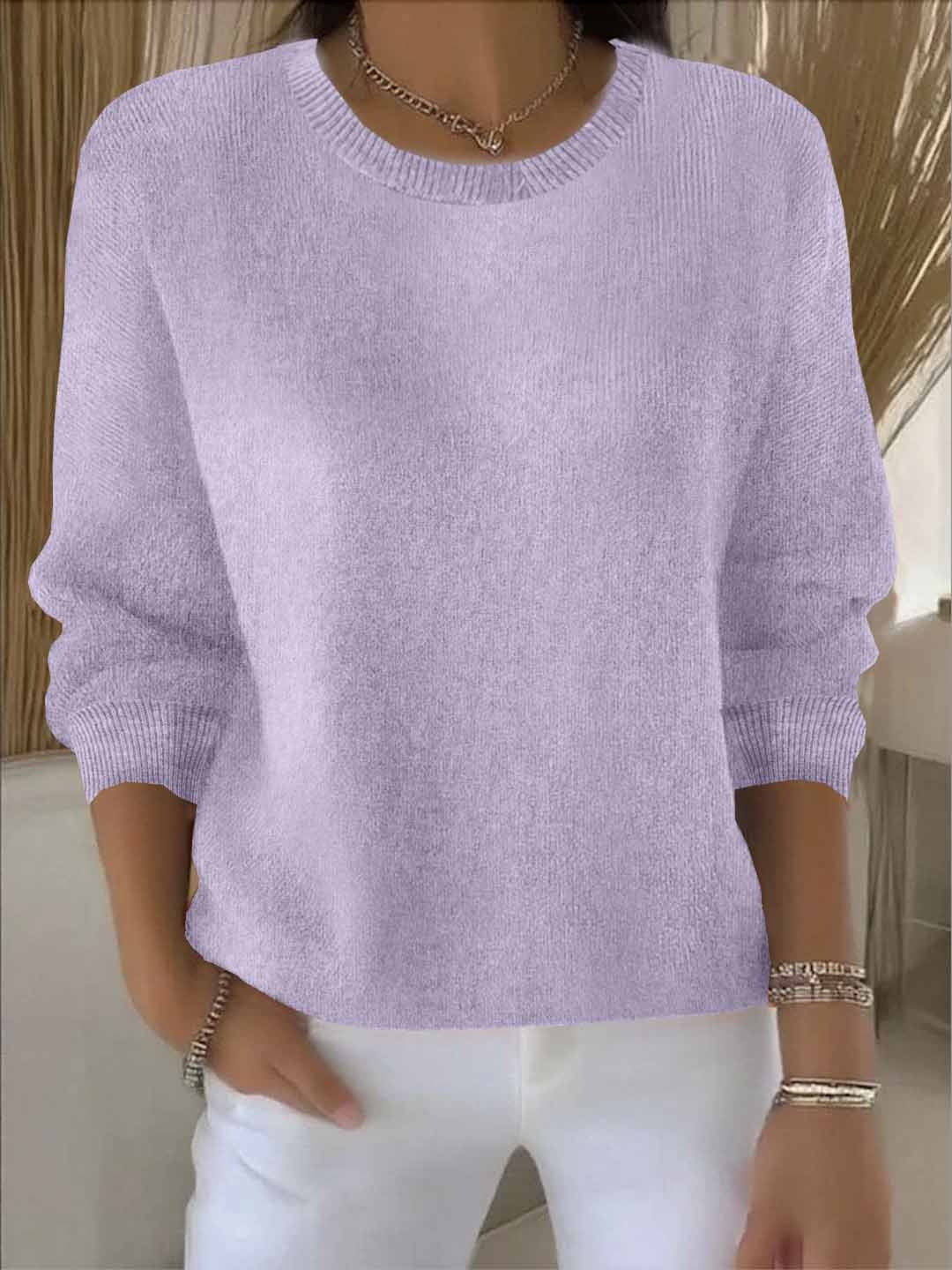 Monika Gelb Feinstrick Pullover für Damen | Rundhals Casual Alltag - S/M/L/XL/2XL/3XL