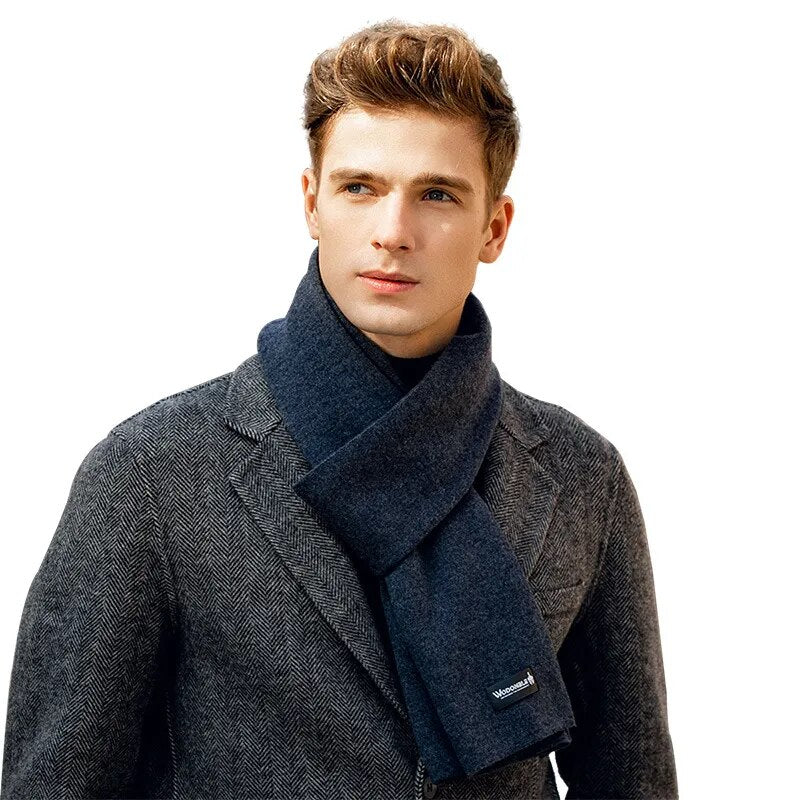Hansjakob Dunkelgrau Warmer Winterschal für Herren | Kaschmir-Mix Elegant - Einheitsgrösse