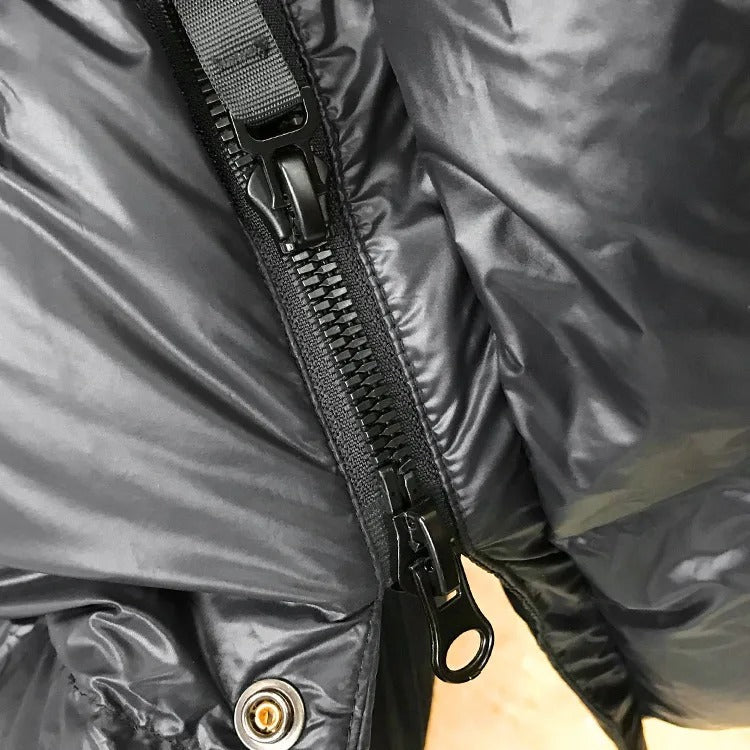 Hedi Schwarz Langer Gesteppter Daunenparka mit Kapuze für Damen | Winter Oversized - M/L/XL/2XL/3XL