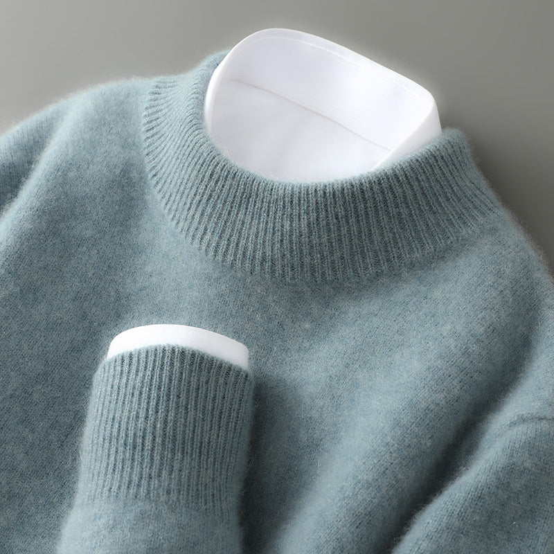Hansruedi Creme Kaschmir Pullover mit Stehkragen für Herren | Eleganter Winterpullover Casual Stil - XS/S/M/L/XL/2XL/3XL