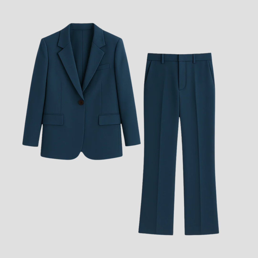 Mara Damen Anzug-Set | Langer Blazer und Passende Hose, Hochwertiger Stoff 0