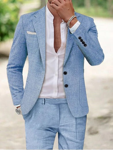 Maro Herren Anzug | Leinen, Olivgrün, Zweiteilig, Slim Fit 3