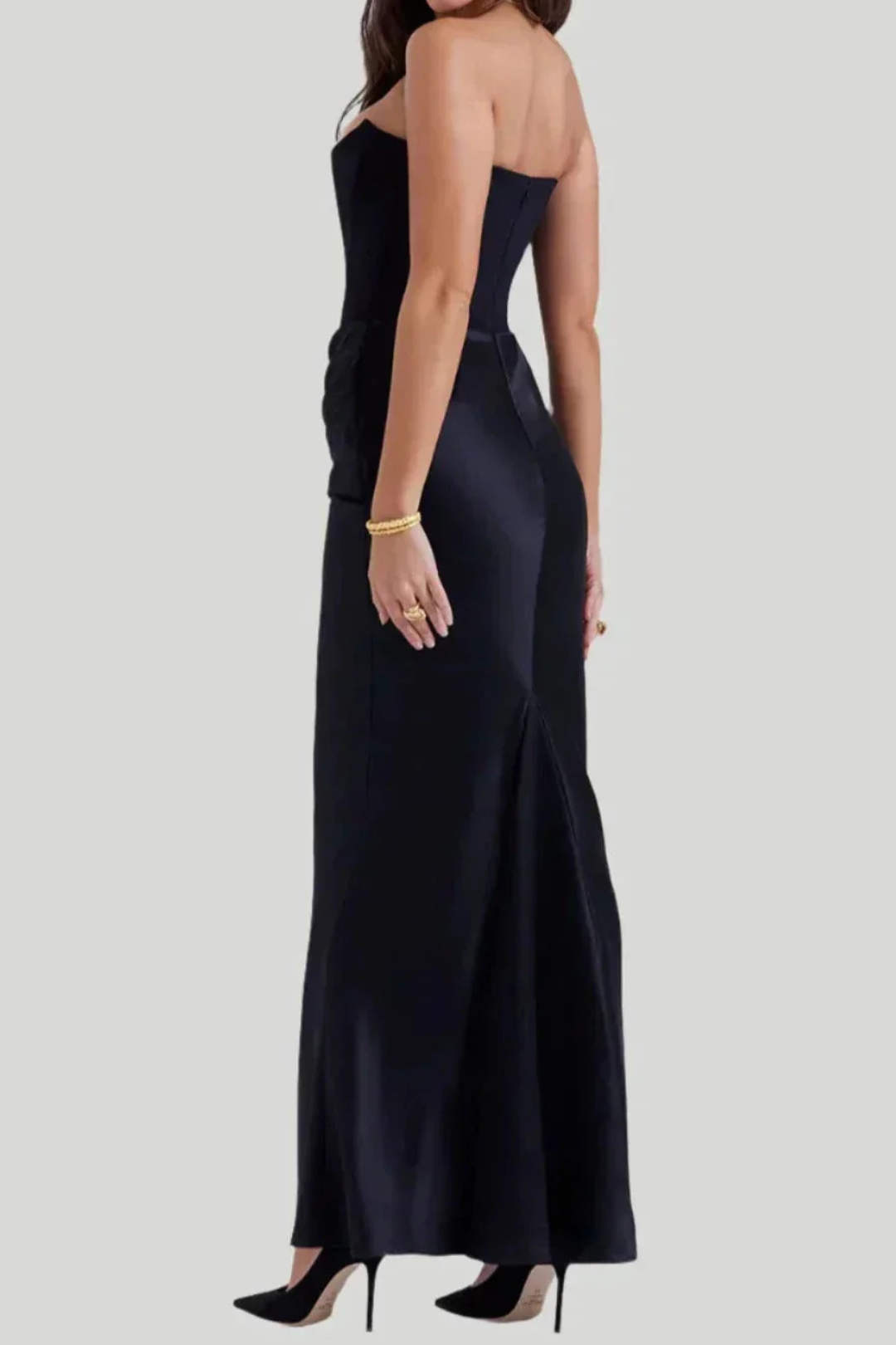 Brigitte Braun Trägerloses Korsett-Maxikleid für Damen | Figurbetonend Eleganter Satin-Look - S/M/L/XL