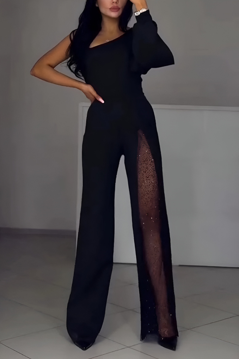 Megan Damen Jumpsuit | Weites Bein, Hochwertige Baumwollmischung 0