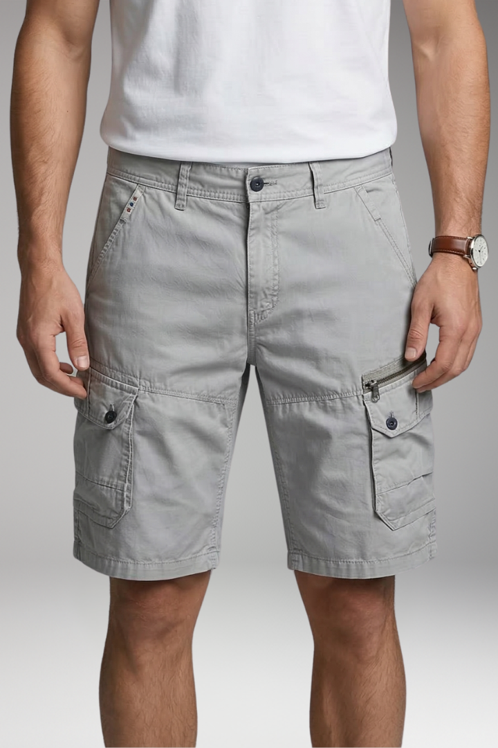 Willi Hellgrau Cargo Shorts für Herren | Slim Fit mit Mehrtaschen | Outdoor und Freizeit | Reisen - S/M/L/XL/2XL/3XL/4XL/5XL