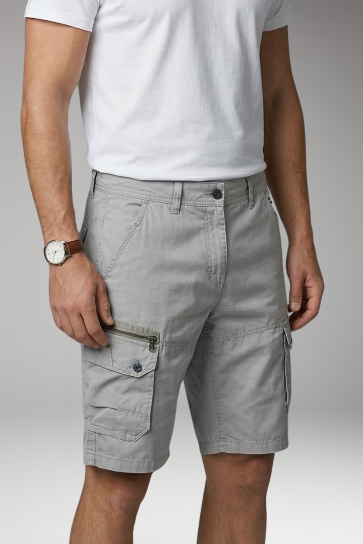 Willi Hellgrau Cargo Shorts für Herren | Slim Fit mit Mehrtaschen | Outdoor und Freizeit | Reisen - S/M/L/XL/2XL/3XL/4XL/5XL