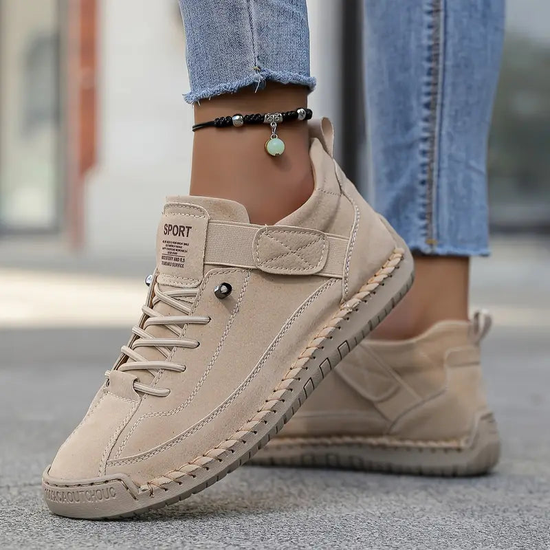 Elsbeth Schwarz Leder-Look Schnür-Sneaker für Damen | Leicht Casual Fit | Alltag und Freizeit - 36/37/38/39/40/41/42/43/44/45